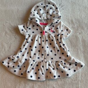 Carter’s Hooded Terry Swim Cover Up Dress Flamingo 3M